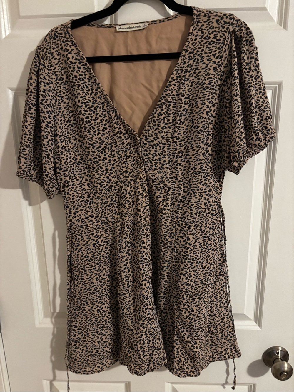 Abercrombie & Fitch Beige Taupe Leopard Mini Dress